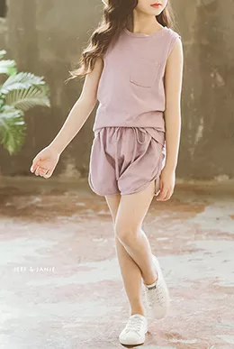 新款夏季女大童套装短袖儿童运动套装